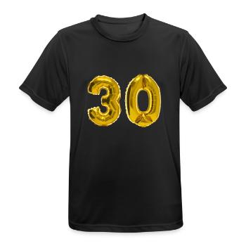 30 ans - T-shirt respirant Homme - noir - Devant - AI Model Male 178 light (178cm)