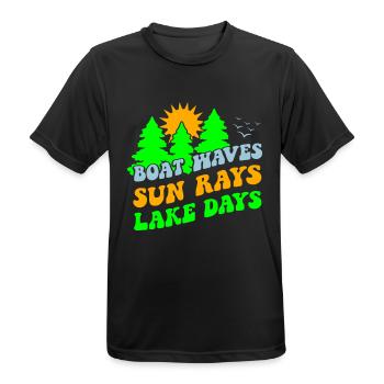 TAGE SEE LEBE BOOT WASSER FLUSSE SONNE WILDWASSER - Männer T-Shirt atmungsaktiv - Schwarz - Vorne - AI Model Male 178 light (178cm)