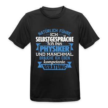 PHYSIKER - KOMPETENTE BERATUNG - Männer T-Shirt atmungsaktiv - Schwarz - Vorne - AI Model Male 178 light (178cm)