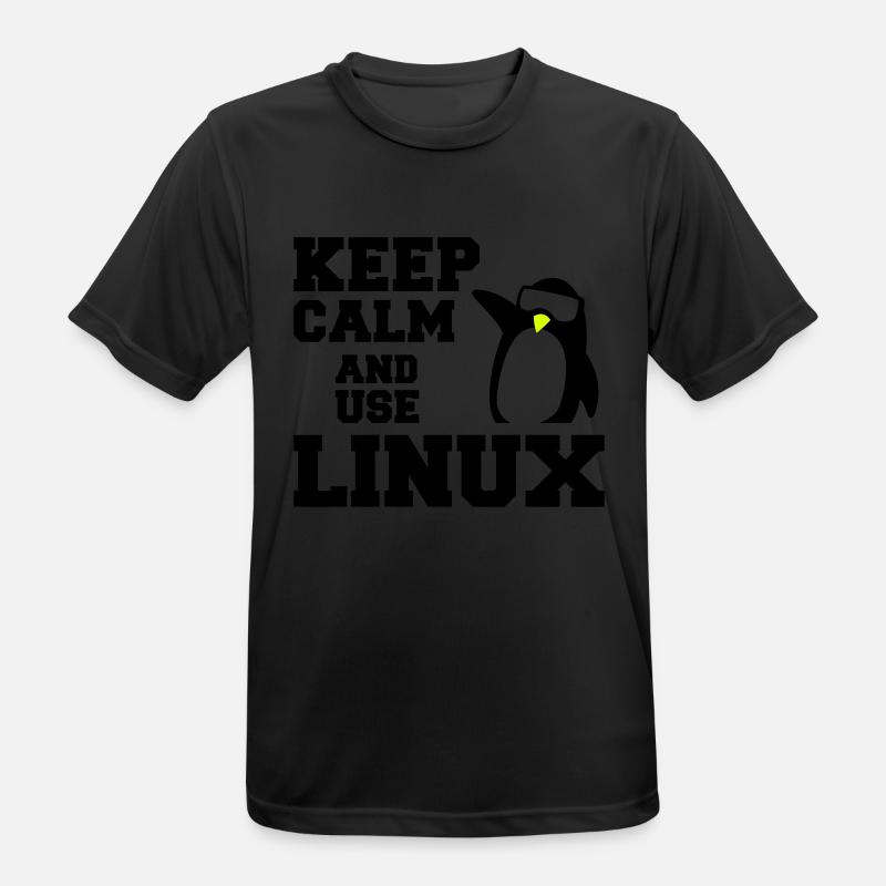 keep calm use linux - Men's Breathable T-Shirt - black