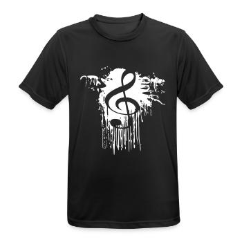 Notenschluessel Farbfleck - Männer T-Shirt atmungsaktiv - Schwarz - Vorne - AI Model Male 178 light (178cm)