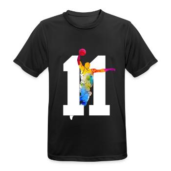 NUMBER 11 BASKETBALL 11TH BIRTHDAY - Men's Breathable T-Shirt - black - Front - AI Model Male 178 light (178cm)