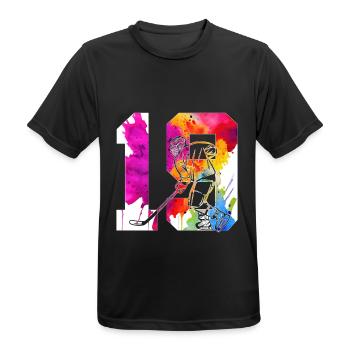 NUMBER 19 HOCKEY 19TH BIRTHDAY - Men's Breathable T-Shirt - black - Front - AI Model Male 178 light (178cm)