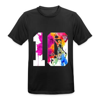 10E ANNIVERSAIRE BASKET-BALL NUMÉRO 10 - T-shirt respirant Homme - noir - Devant - AI Model Male 178 light (178cm)