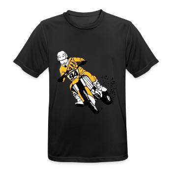 Moto Cross - Männer T-Shirt atmungsaktiv - Schwarz - Vorne - AI Model Male 178 light (178cm)