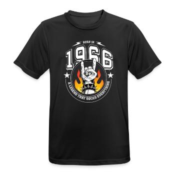1966 Birthday, rocks everything - Men's Breathable T-Shirt - black - Front - AI Model Male 178 light (178cm)