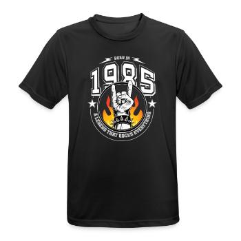 1985 Birthday, rocks everything 40th birthday - Men's Breathable T-Shirt - black - Front - AI Model Male 178 light (178cm)