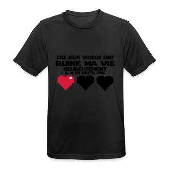 il m'en reste une(vie) - T-shirt respirant Homme - noir - Devant - AI Model Male 178 light (178cm)