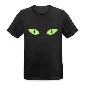 ★ Design colors changeable ★ Two cat eyes - Men's Breathable T-Shirt - black - Front - AI Model Male 178 light (178cm)