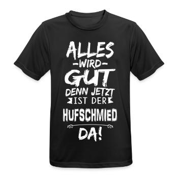 HUFSCHMIED - Männer T-Shirt atmungsaktiv - Schwarz - Vorne - AI Model Male 178 light (178cm)