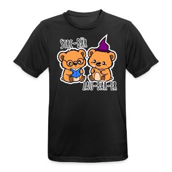 Niedliche beste Freunde: StreBär und ZauBärer - Männer T-Shirt atmungsaktiv - Schwarz - Vorne - AI Model Male 178 light (178cm)