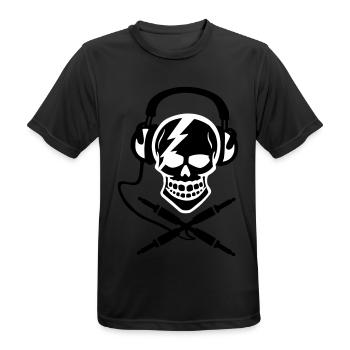 Pirate de musique, des pirates de musique Casques - T-shirt respirant Homme - noir - Devant - AI Model Male 178 light (178cm)