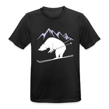 Snowboard Bear - Männer T-Shirt atmungsaktiv - Schwarz - Vorne - AI Model Male 178 light (178cm)