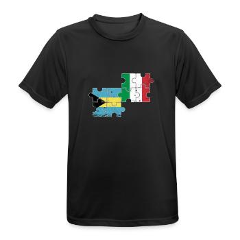Bahamas Italie Drapeau Vintage Bahamas - T-shirt respirant Homme - noir - Devant - AI Model Male 178 light (178cm)