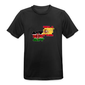 Kenya Espagne Vintage Flag Espagnol Kenyan - T-shirt respirant Homme - noir - Devant - AI Model Male 178 light (178cm)
