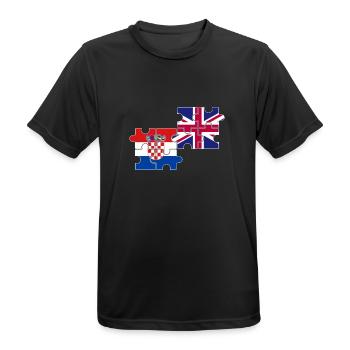 Kroatien UK Flagge Britisch Kroatisch - Männer T-Shirt atmungsaktiv - Schwarz - Vorne - AI Model Male 178 light (178cm)