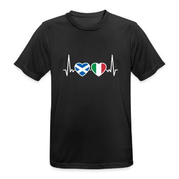 Ecosse Italie Heartbeat Flag Scotsman - T-shirt respirant Homme - noir - Devant - AI Model Male 178 light (178cm)