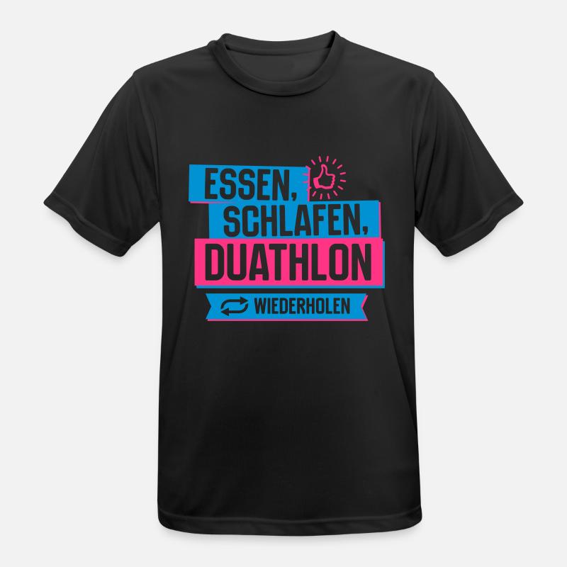 Hobby Duathlon - Männer T-Shirt atmungsaktiv - Schwarz