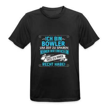 BOWLER - Männer T-Shirt atmungsaktiv - Schwarz - Vorne - AI Model Male 178 light (178cm)