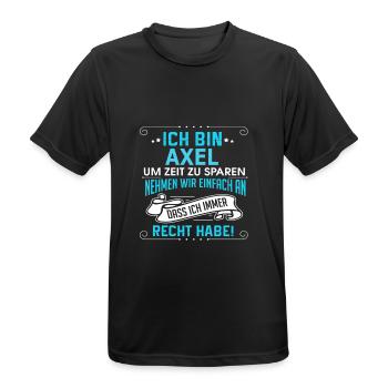 AXEL - Männer T-Shirt atmungsaktiv - Schwarz - Vorne - AI Model Male 178 light (178cm)