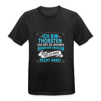 THORSTEN - Männer T-Shirt atmungsaktiv - Schwarz - Vorne - AI Model Male 178 light (178cm)