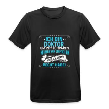 DOKTOR - Männer T-Shirt atmungsaktiv - Schwarz - Vorne - AI Model Male 178 light (178cm)