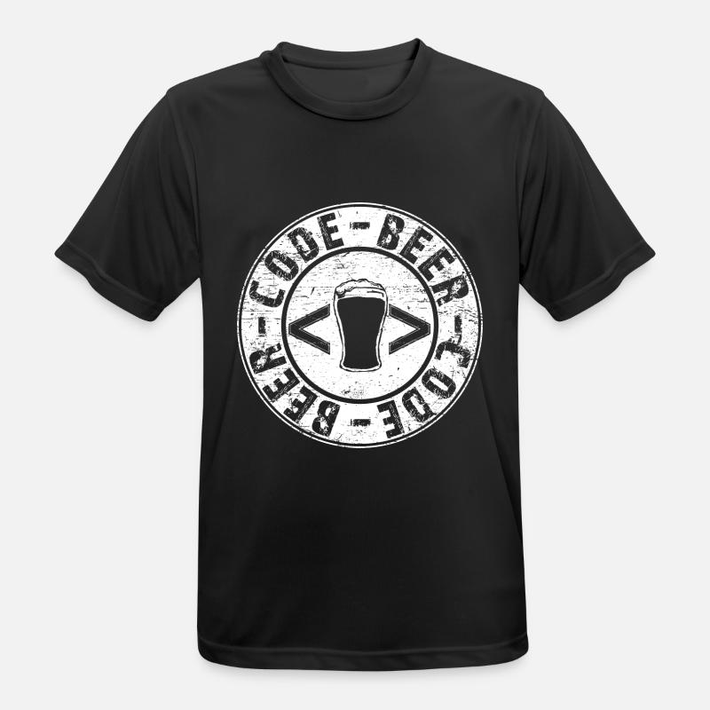 Beer and Code - Männer T-Shirt atmungsaktiv - Schwarz