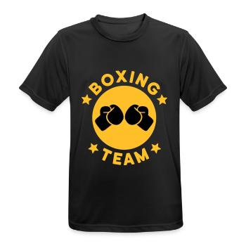Boxing team (boxing gloves, circle, stars) - Men's Breathable T-Shirt - black - Front - AI Model Male 178 light (178cm)