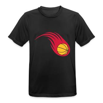 boule de feu de basket-ball - T-shirt respirant Homme - noir - Devant - AI Model Male 178 light (178cm)