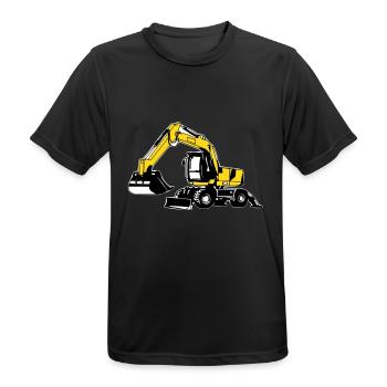 Mobilbagger 2 - Männer T-Shirt atmungsaktiv - Schwarz - Vorne - AI Model Male 178 light (178cm)