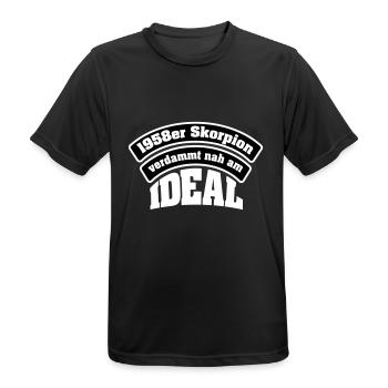 1958 / Geburtstag / November / Skorpion - Männer T-Shirt atmungsaktiv - Schwarz - Vorne - AI Model Male 178 light (178cm)