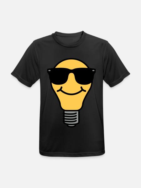 Lightbulb with sunglasses - Men's Breathable T-Shirt - black