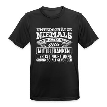 Der alte Mann aus MITTELFRANKEN - Männer T-Shirt atmungsaktiv - Schwarz - Vorne - AI Model Male 178 light (178cm)
