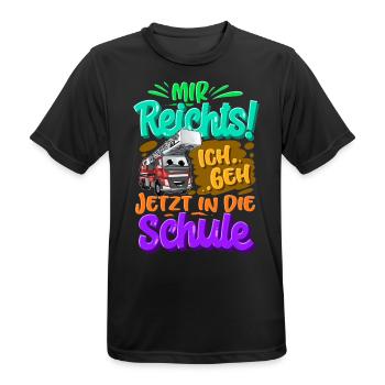 Einschulung Feuerwehr - Männer T-Shirt atmungsaktiv - Schwarz - Vorne - AI Model Male 178 light (178cm)