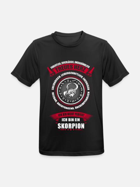 Sternzeichen Skorpion Horoskop - Männer T-Shirt atmungsaktiv - Schwarz
