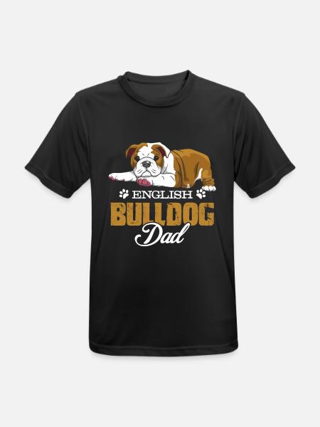 Englische Bulldoggen-Vati-T-Shirts - Männer T-Shirt atmungsaktiv - Schwarz