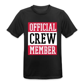 Official Crew Member - Männer T-Shirt atmungsaktiv - Schwarz - Vorne - AI Model Male 178 light (178cm)