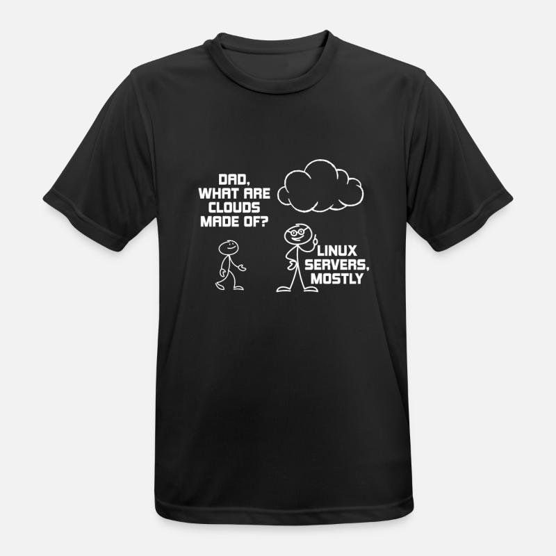 Linux Servers Computer Cloud - Männer T-Shirt atmungsaktiv - Schwarz