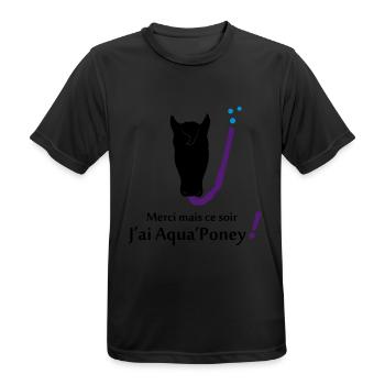 Aqua poney 3 - T-shirt respirant Homme - noir - Devant - AI Model Male 178 light (178cm)