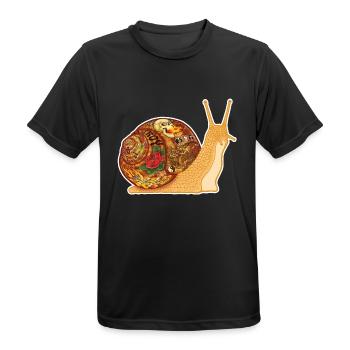 Snail Tattoo - white contour - T-shirt respirant Homme - noir - Devant - AI Model Male 178 light (178cm)