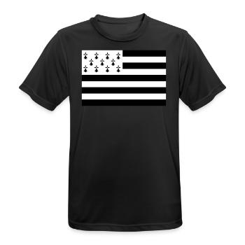 Drapeau Bretagne - T-shirt respirant Homme - noir - Devant - AI Model Male 178 light (178cm)