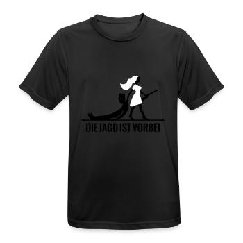 die Jagd ist vorbei Game Over JGA - Männer T-Shirt atmungsaktiv - Schwarz - Vorne - AI Model Male 178 light (178cm)