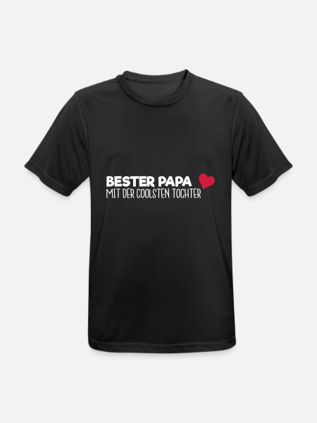 Bester Papa - Tochter - Männer T-Shirt atmungsaktiv - Schwarz