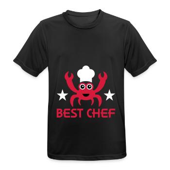 Meilleur chef (crabe, chapeau de chef, étoiles) - T-shirt respirant Homme - noir - Devant - AI Model Male 178 light (178cm)