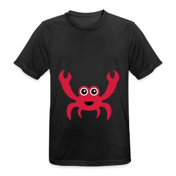 Fröhliche Krabbe mit Kulleraugen - Männer T-Shirt atmungsaktiv - Schwarz - Vorne - AI Model Male 178 light (178cm)