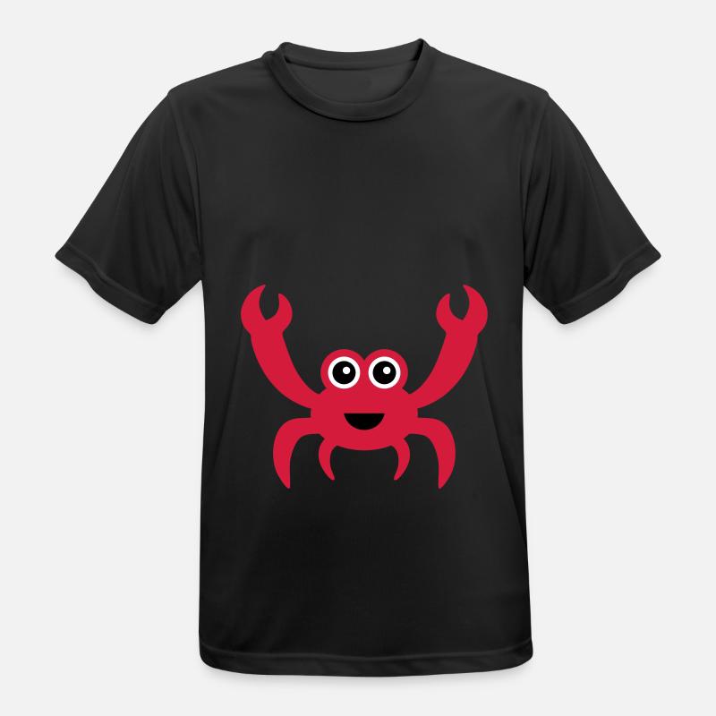 Fröhliche Krabbe mit Kulleraugen - Männer T-Shirt atmungsaktiv - Schwarz