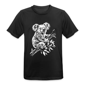 Koala Minimal - Men's Breathable T-Shirt - black - Front - AI Model Male 178 light (178cm)