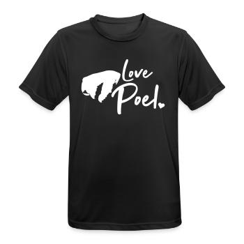 Love Poel - Baltic Sea Germany Island Silhouette - Men's Breathable T-Shirt - black - Front - AI Model Male 178 light (178cm)