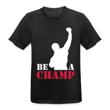 rocky_champ - Männer T-Shirt atmungsaktiv - Schwarz - Vorne - AI Model Male 178 light (178cm)