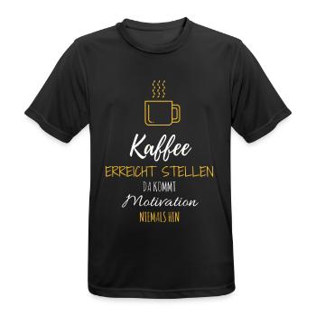 Kaffee Motivation Lustig Büro Geschenk Idee - Männer T-Shirt atmungsaktiv - Schwarz - Vorne - AI Model Male 178 light (178cm)